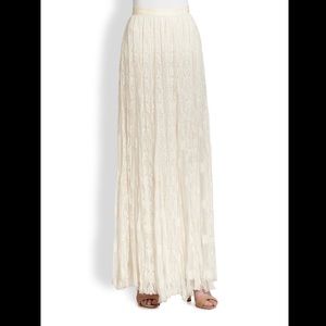Alice + Olivia embroidered lace maxi skirt size 4